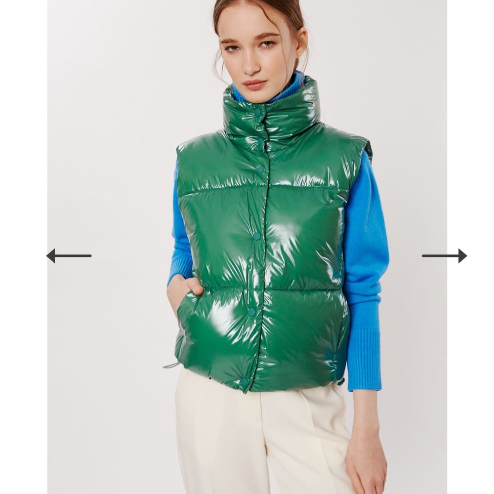 Women’s Dèluc Kelly Green Nylon Marmi Puffer Vest Size XS - Picture 2 of 7